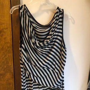 Stripped tan and black dress